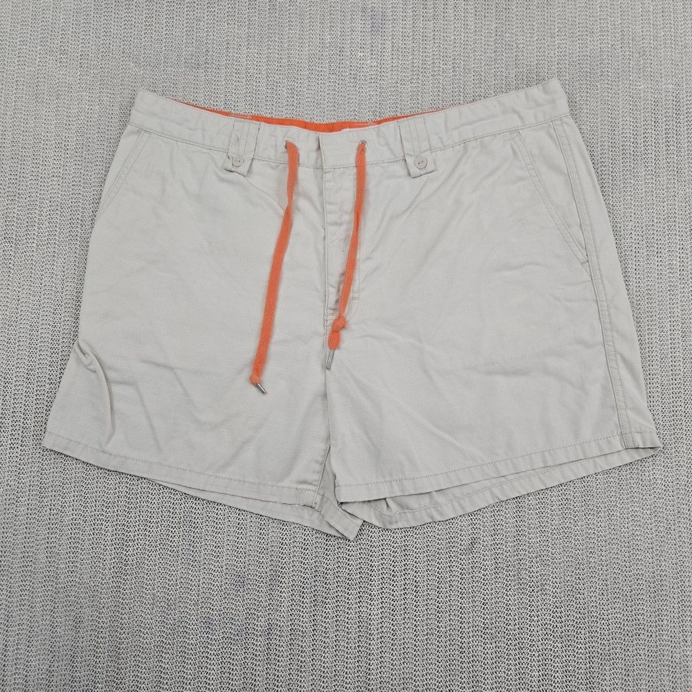 Tommy Hilfiger Shorts Womens 12 Beige Khaki Orange Drawstring Cotton Casual